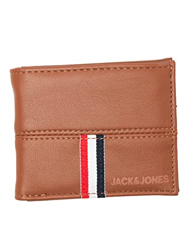 JACK & JONES Men's JACJOSE Wallet Geldbörse, Cognac/Detail:with Stripe von JACK & JONES
