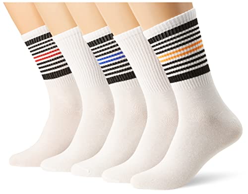 JACK&JONES Men's JACMILO Tennis 5 Pack Socken, Sun Orange/Pack:Skydiver-True Red-White-White, ONE Size von JACK & JONES