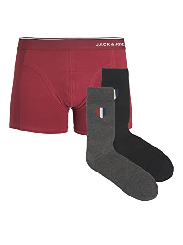 JACK & JONES Men's JACORGANIC Premium GIFTBOX Boxershorts, Winery/Pack:Seaborne-DGM, S von JACK & JONES