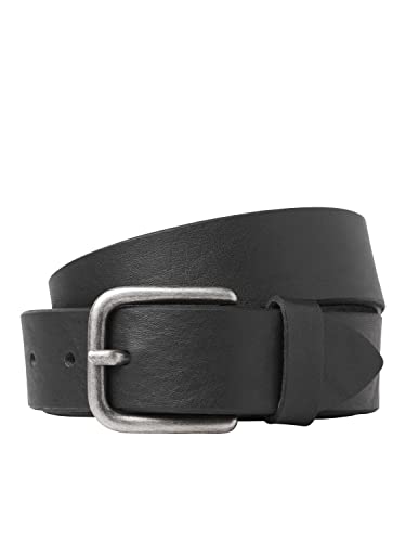 JACK & JONES Men's JACPLANO Leather Belt Gürtel, Black, 105 von JACK & JONES