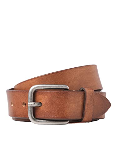 JACK & JONES Men's JACPLANO Leather Belt Gürtel, Cognac, 95 von JACK & JONES