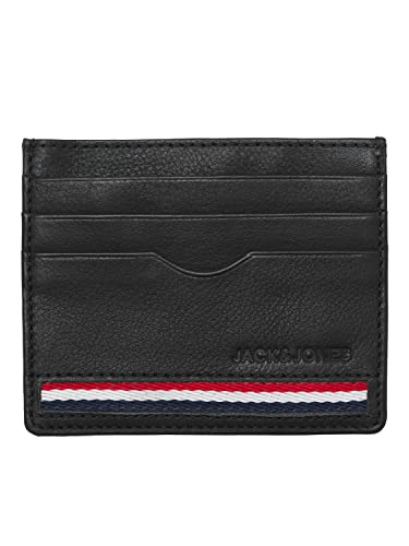 JACK & JONES Men's JACSILAS Leather CARDHOLDER Kartenhalter, Black von JACK & JONES