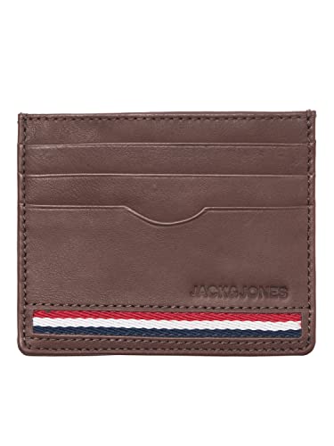 JACK & JONES Men's JACSILAS Leather CARDHOLDER Kartenhalter, Brown Stone von JACK & JONES