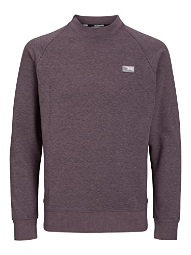 JACK & JONES Men's JCOAIR Crew Neck Sweat NOOS Sweatshirt, Twilight Mauve/Detail:Melange, M von JACK & JONES