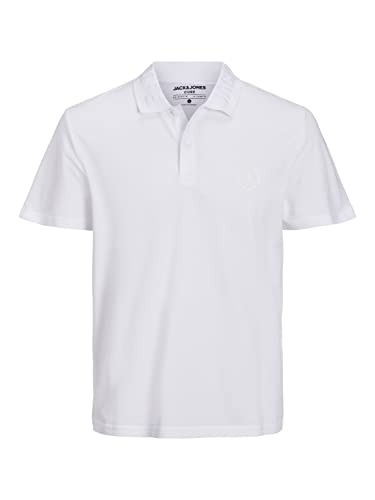 JACK & JONES Men's JCOCHAIN Polo SS Poloshirt, White, L von JACK & JONES