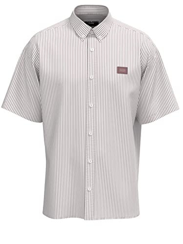 JACK & JONES Men's JCOCLASSIC Oxford Shirt SS Relaxed SN Hemd, Twilight Mauve/Detail:Stripes, M von JACK & JONES