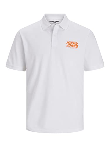 JACK & JONES Men's JCOELLIOT Polo SS FST Poloshirt, White, L von JACK & JONES