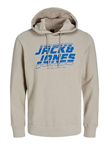 JACK & JONES Men's JCOELLIOT Sweat Hood FST Kapuzenpullover, Cobblestone, M von JACK & JONES