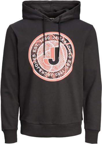 JACK & JONES Men's JCOTHEODOR Sweat Hood FST Kapuzenpullover, Black, S von JACK & JONES