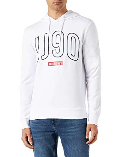 JACK & JONES Men's JJCOLINN Sweat Hood Sweatshirt, White, XL von JACK & JONES