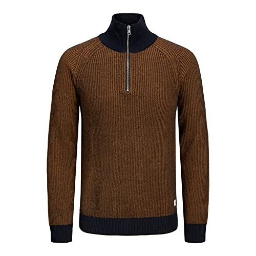 JACK&JONES Men's JJPANNEL Knit Half Zip Sweater, Grau, L von JACK & JONES