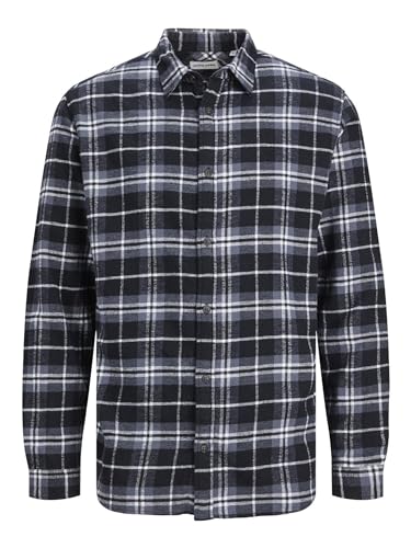 JACK & JONES Herren Jjplain Fall Check Shirt Ls, Ombre Blue, L von JACK & JONES