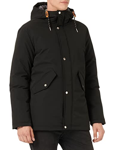 JACK&JONES Men's JJSAKA Parka Jacket, Black, M von JACK & JONES