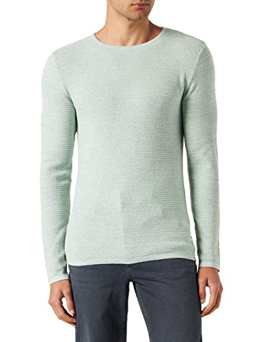 JACK & JONES Men's JJTHEODOR Spring Knit Crew Neck Strickpullover, Granite Green, L von JACK & JONES