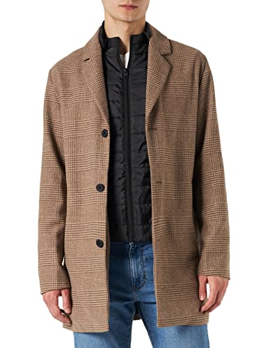 JACK&JONES Men's JJTOMMY Insert Wool Coat Jacket, Crockery/Detail:Check, L von JACK & JONES