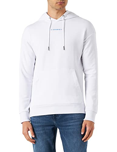 JACK & JONES Men's JJTWIRL Sweat Hood Sweatshirt, White, L von JACK & JONES