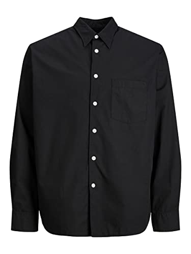 JACK & JONES Men's JORBILL Oversized Shirt LS CBO Hemd, Black, S von JACK & JONES