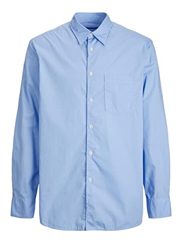 JACK & JONES Men's JORBILL Oversized Shirt LS CBO Hemd, Dusk Blue, L von JACK & JONES
