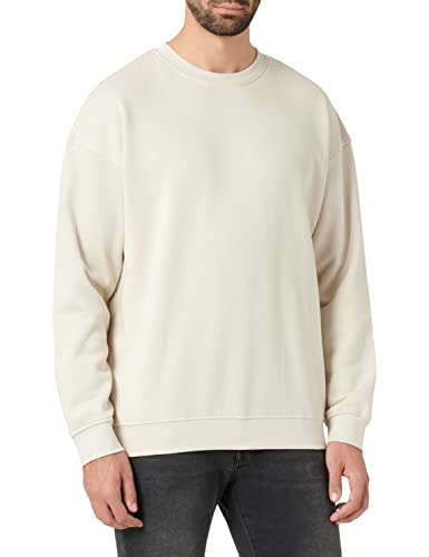 JACK & JONES Herren Jorbrink Sweat Crew Neck Noos Sweatshirt, Moonbeam/Fit:Cropped Box/Brushed, L von JACK & JONES