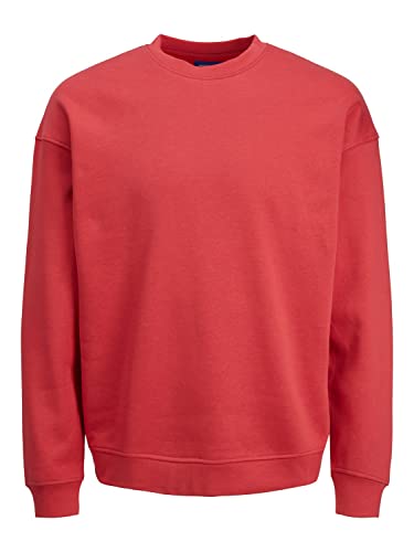 Herren Jack & Jones Basic Sweater | Langarm Shirt Rundhals Pullover | Warmer Jumper ohne Kapuze JORBRINK, Farben:Rot, Größe Pullover:M von JACK & JONES