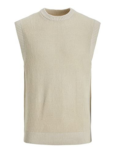 JACK & JONES Men's JORBRINK Vest Knit Crew Neck Strickpullunder, Moonbeam, XL von JACK & JONES