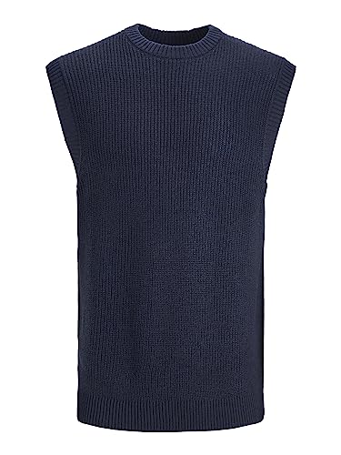 JACK & JONES Men's JORBRINK Vest Knit Crew Neck Strickpullunder, Navy Blazer, L von JACK & JONES