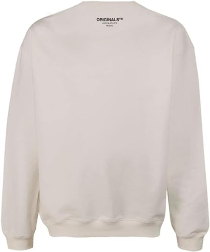 JACK & JONES Men's JORCLAN Sweat Crew Neck Sweatshirt, Moonbeam, L von JACK & JONES