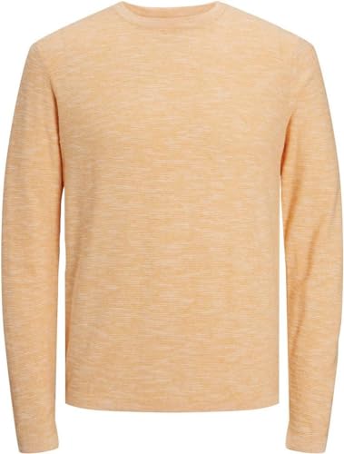 JACK & JONES Men's JORCRAYON Knit Crew Neck Strickpullover, Iceland Poppy/Detail:Cloud Dancer, M von JACK & JONES