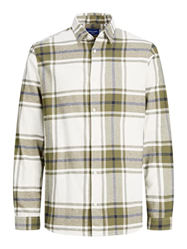 JACK & JONES Men's JORJOSHUA Check Shirt LS Hemd, Dusty Olive, M von JACK & JONES