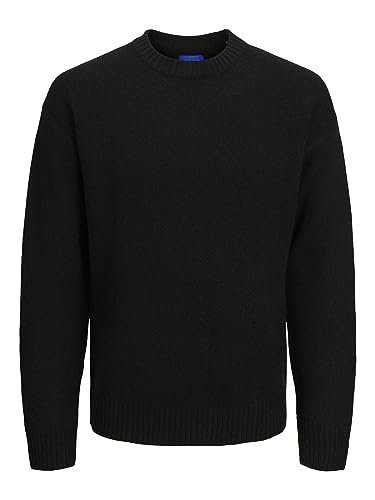 JACK & JONES Men's JOROLLIE Knit Crew Neck Strickpullover, Black, L von JACK & JONES