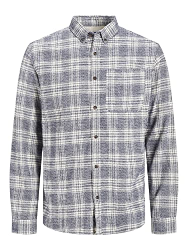 Jack & Jones Men's JOROWEN Grindle Willow Comfort Shirt LS Hemd, Cloud Dancer, S von JACK & JONES