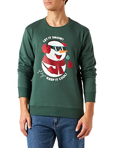 Jack & Jones Men's JORTOON Sweat Crew Neck Xmas Sweatshirt, Trekking Green, L von JACK & JONES