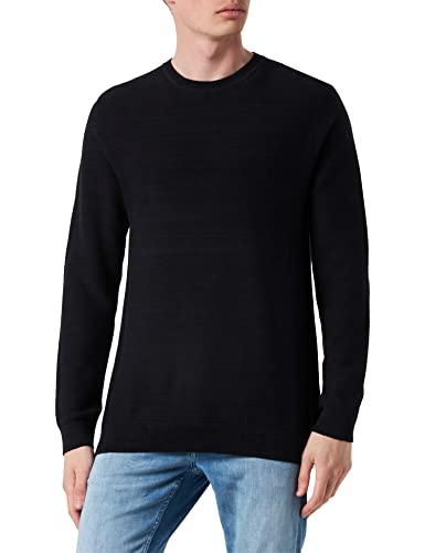 Jack & Jones Men's JPRBLASAL Knit Crew Neck Pullover, Black, M von JACK & JONES