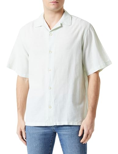 JACK & JONES Men's JPRBLUSUMMER Linen Resort Shirt S/S SN Hemd, Desert Sage/Fit:Relax FIT, L von JACK & JONES