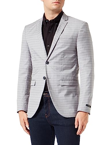 JACK & JONES Men's JPRFRANCO Check Blazer Anzugjacke, Light Grey Melange/Checks:SUPER Slim FIT, 52 JACK & JONES Men's JPRFRANCO Check Blazer Anzugjacke, Light Grey Melange/Checks:SUPER Slim FIT, 52 von JACK & JONES