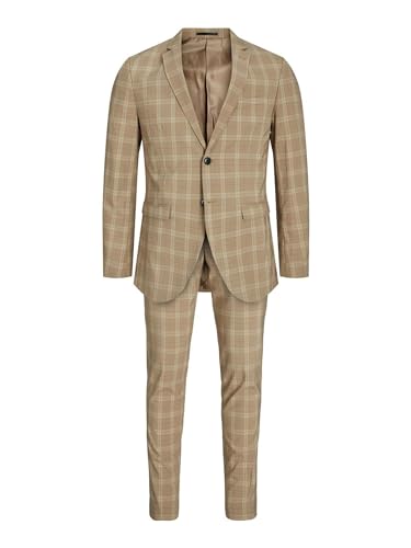 JACK & JONES Men's JPRFRANCO Check Suit SN Anzug, Petrified Oak/Checks:SUPER Slim FIT, 46 von JACK & JONES