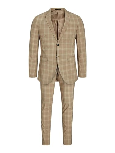 JACK & JONES Men's JPRFRANCO Check Suit SN Anzug, Petrified Oak/Checks:SUPER Slim FIT, 52 von JACK & JONES