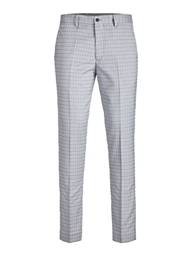 JACK & JONES Men's JPRFRANCO Check Trouser Anzughose, Light Grey Melange/Checks:SUPER Slim FIT, 52 von JACK & JONES
