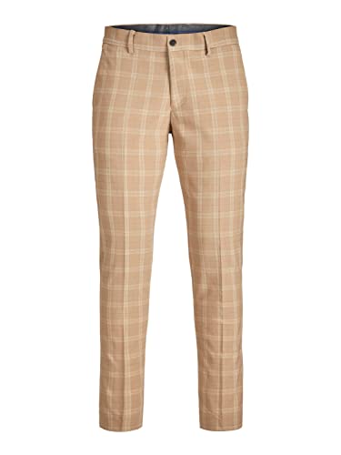 JACK & JONES Men's JPRFRANCO Check Trouser Anzughose, Petrified Oak/Checks:SUPER Slim FIT, 46 von JACK & JONES