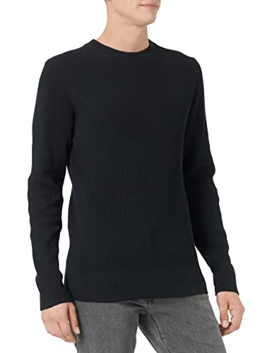 Jack & Jones Men's JPRPERFECT Knit Crew Neck SN Pullover, Black, M von JACK & JONES