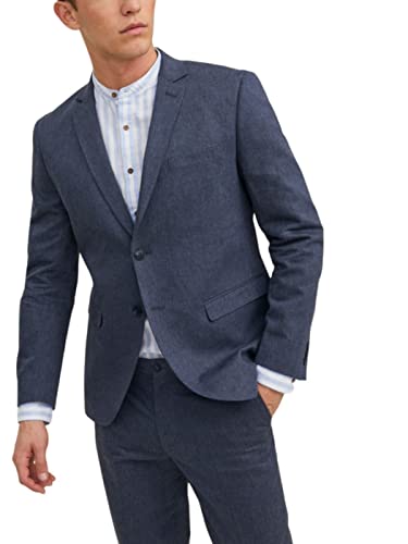 JACK & JONES Men's JPRRIVIERA Linen Slim SN Anzugjacke, Navy Blazer/Fit:Slim FIT, 46 von JACK & JONES