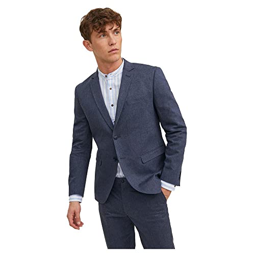 JACK & JONES Men's JPRRIVIERA Linen Slim SN Anzugjacke, Navy Blazer/Fit:Slim FIT, 50 von JACK & JONES