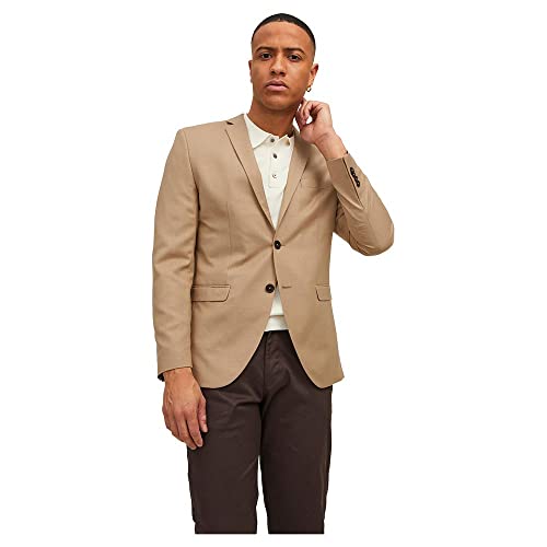 JACK & JONES Men's JPRSOLARIS Blazer NOOS Anzugjacke, Curds & Whey/Fit:SUPER Slim FIT, 56 von JACK & JONES