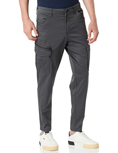 Herren Jack & Jones Cargo Chino Hose JPSTACE JJDEX Stretch Pants Gerader Schnitt Arbeitshosen Look, Farben:Grau, Größe Hosen:34W / 34L von JACK & JONES