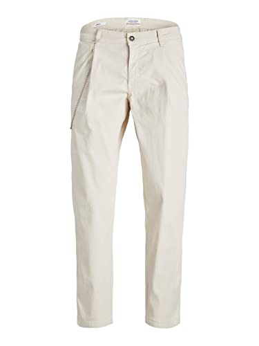 JACK & JONES Men's JPSTBILL JJFREDDIE AMA Chinohose, Moonbeam, 30W / 30L von JACK & JONES