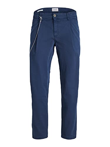 JACK & JONES Men's JPSTBILL JJFREDDIE AMA Chinohose, Navy Blazer, 33W / 32L von JACK & JONES