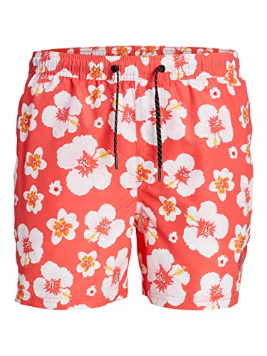 JACK & JONES Men's JPSTFIJI JJSWIM Bahama Badeshorts, Hot Coral, XL von JACK & JONES