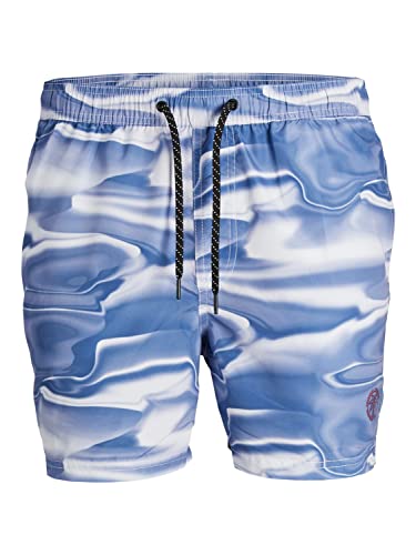 JACK & JONES Men's JPSTFIJI JJSWIM DIGITAL Badeshorts, Sodalite Blue, L von JACK & JONES