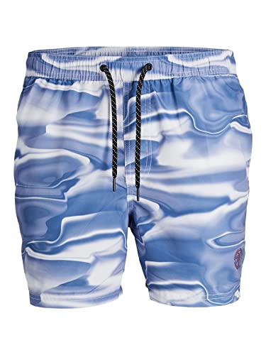 JACK & JONES Men's JPSTFIJI JJSWIM DIGITAL Badeshorts, Sodalite Blue, S von JACK & JONES