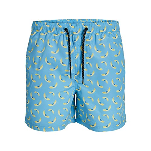 JACK & JONES Men's JPSTFIJI JJSWIM Funny Badeshorts, Ethereal Blue, M von JACK & JONES